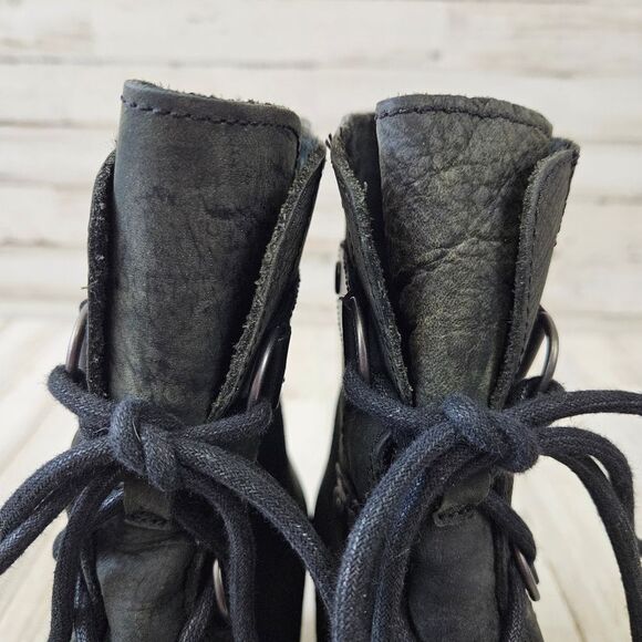 SOREL Joan Of Arctic Leather Wedge Mid Winter Ankle Boots in Black NL1987 - Picture 9 of 11